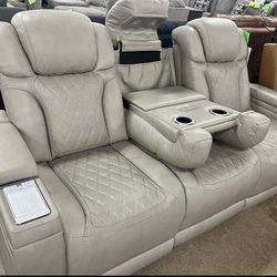 Real Leather Power Reclining Sofa And Loveseat Strikefirst