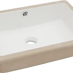 Undermount Bathroom Sink - Lordear 18x12.5 Inch Bathroom Vanity Sink Undermount Rectangle White Porcelain Ceramic Bathroom Under Counter Lavatory Vani
