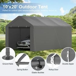 Carport 10x20 Dark Grey