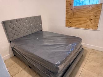 Queen bed frame with mattress all new furniture free delivery free installation