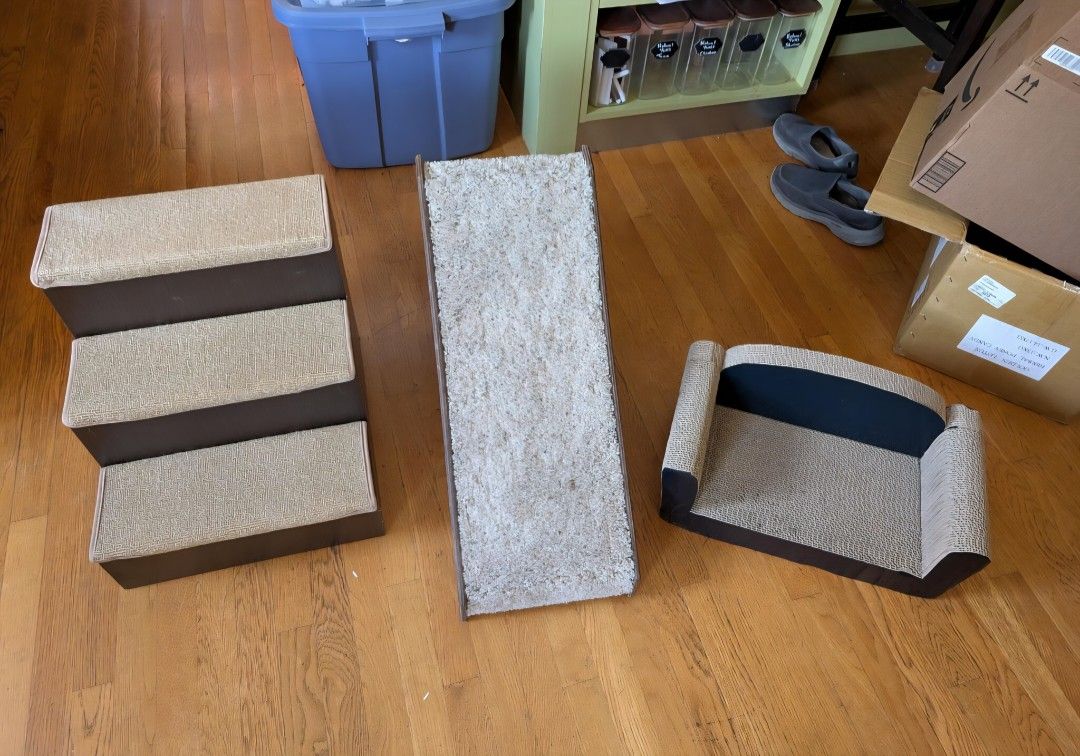 3 Dog Stairs Set For Small Dogs,Steps, Ramp And Couch