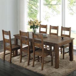 7pc Rustic Dining Table Set