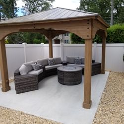 OUTDOOR SECTIONAL WITH FIREPLACE 