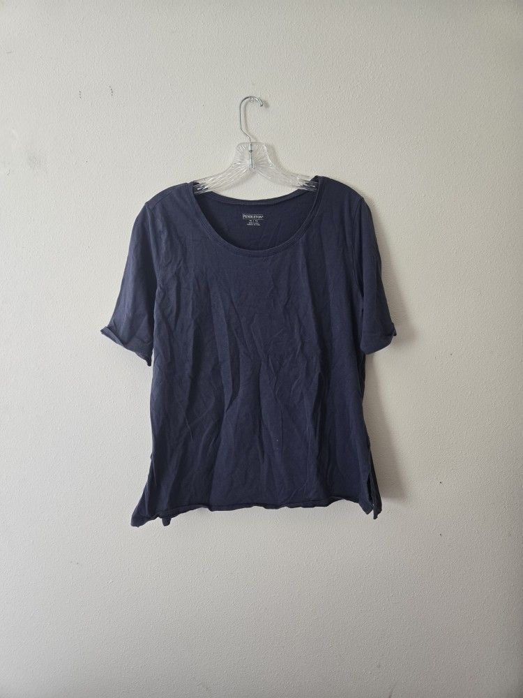 Navy Pendleton Top