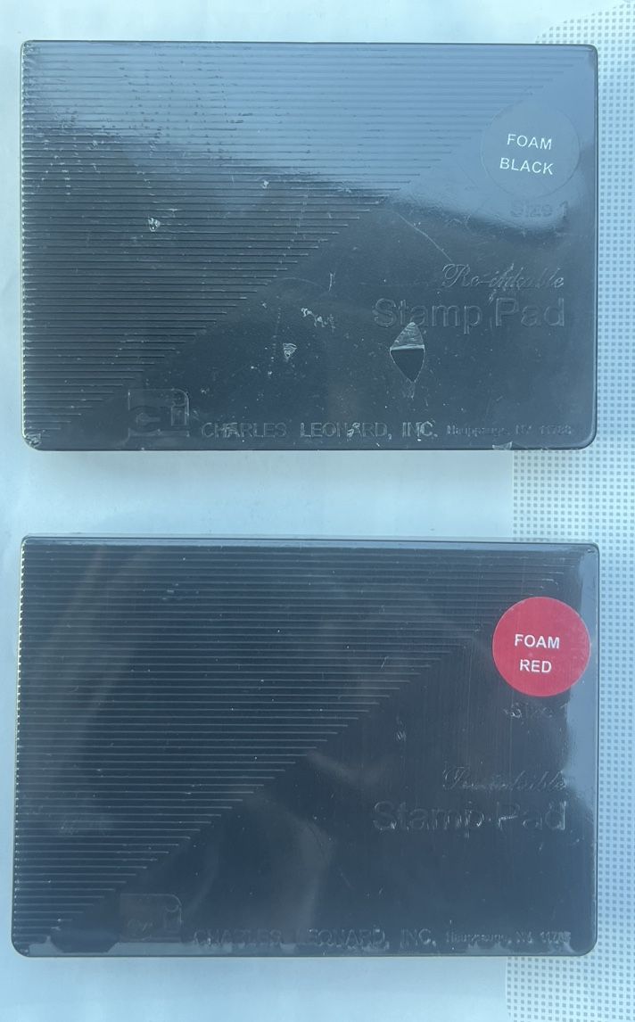 NEW Charles Leonard Foam Stamp Pad, Black & Red