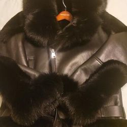 Leather Sherling Coat