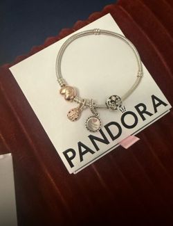 Pandora bracelet with charms