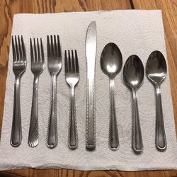 Set Of Stainless Steel Silverware Dinnerware