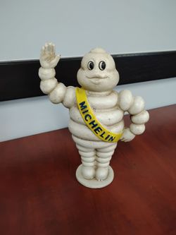 Vintage Cast iron Michelin Man Bank 10 in tall