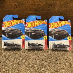 Hot Wheels Black Ferrari F40 Lot Of 3