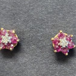 Ruby and Diamond Earrings