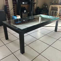 Glass coffee table