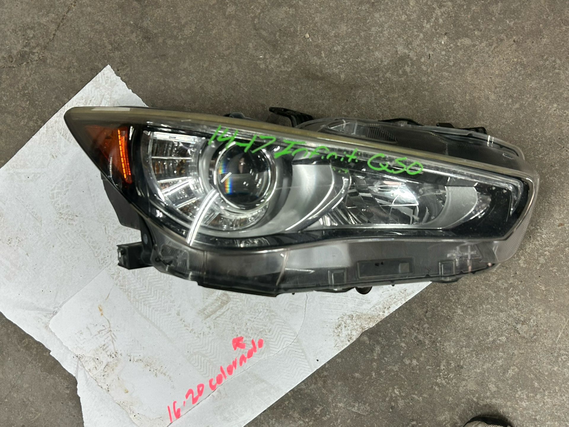 2014-17 INFINITI Q50 RH HEADLIGHT FULL LED OEM