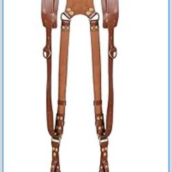 Double Camera Harness, Adjustable Leather Camera Straps for Photographers, Dual Camera Strap for DSLR/SLR Strap (Brown Leather)