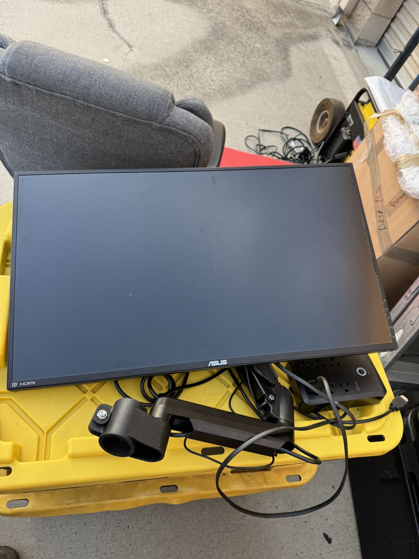 ASUS 24” Monitor + Adjustable Arm – Works Great