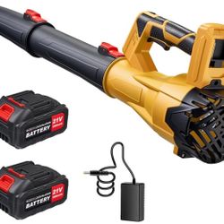 650CFM Cordless Leaf Blower,Electric Leaf Blower with 2.6Ah Battery & Charger,6-Speed Power Handheld Blower for Lawn Care, Grass Clippings, Pine Needl
