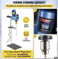 Electric Overhead Stirrer Mixer Variable Speed Chemical Liquid