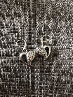 Silver plated heart earrings