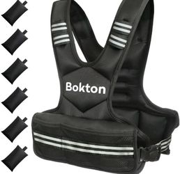 Bokton Weighted Vest for Men and Women, Adjustable 9-18lb Vest with 6 Weights