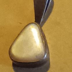 Antique Small Sterling Silver Pendant with White Stone