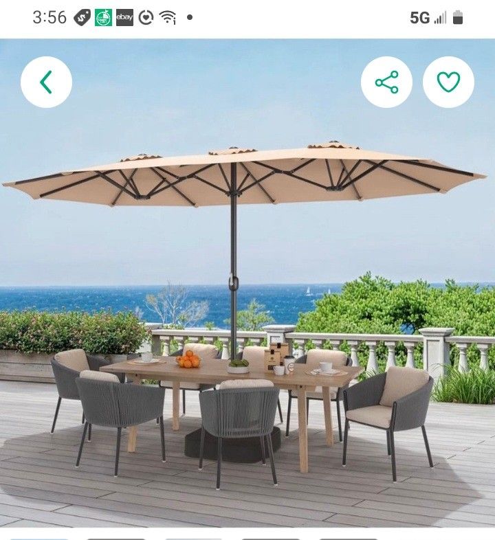PHI VILLA 15' NAVY BLUE UMBRELLA
