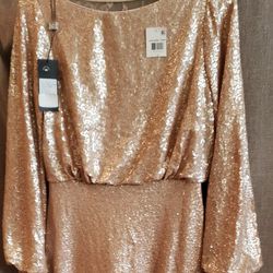 Sequin Cowl Back Party Dress