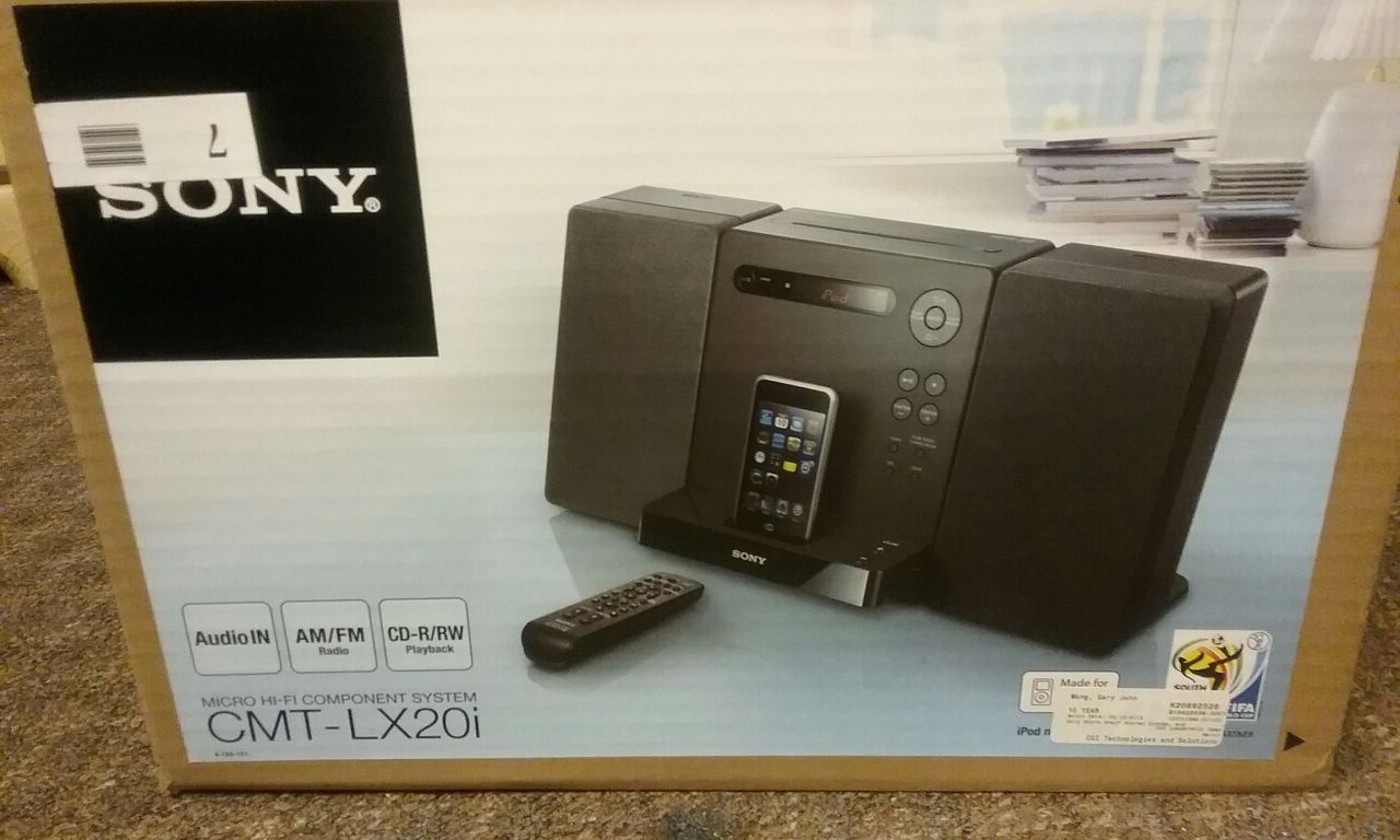 Sony CMT-LX20i AM/FM CD iPod Micro Hi-Fi Component System w/Bluetooth NEVER OPENED