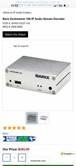 Barix Exstreamer 100 IP Audio Stream Decoder BARIX-EXST-100