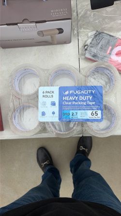 6 PACK ROLLS FUGACITY HEAVY DUTY CLEAR PACKING TAPE NEW