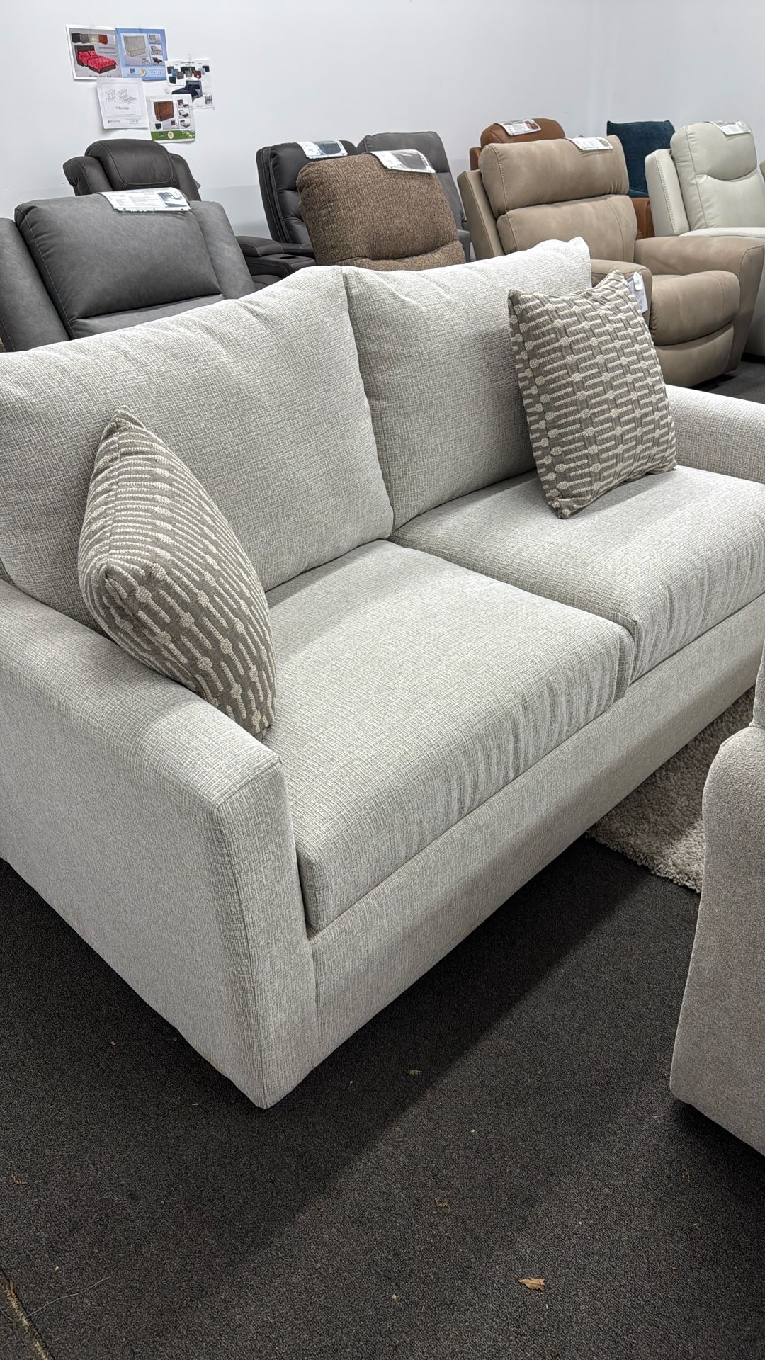 Sleeper Sofa, Braxton Ceramic Fabric, Light Grey, FULL Size.