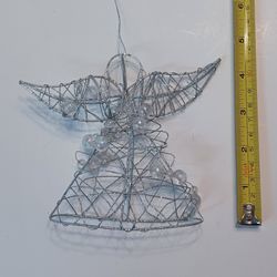 Silver Wire Angel With Beads