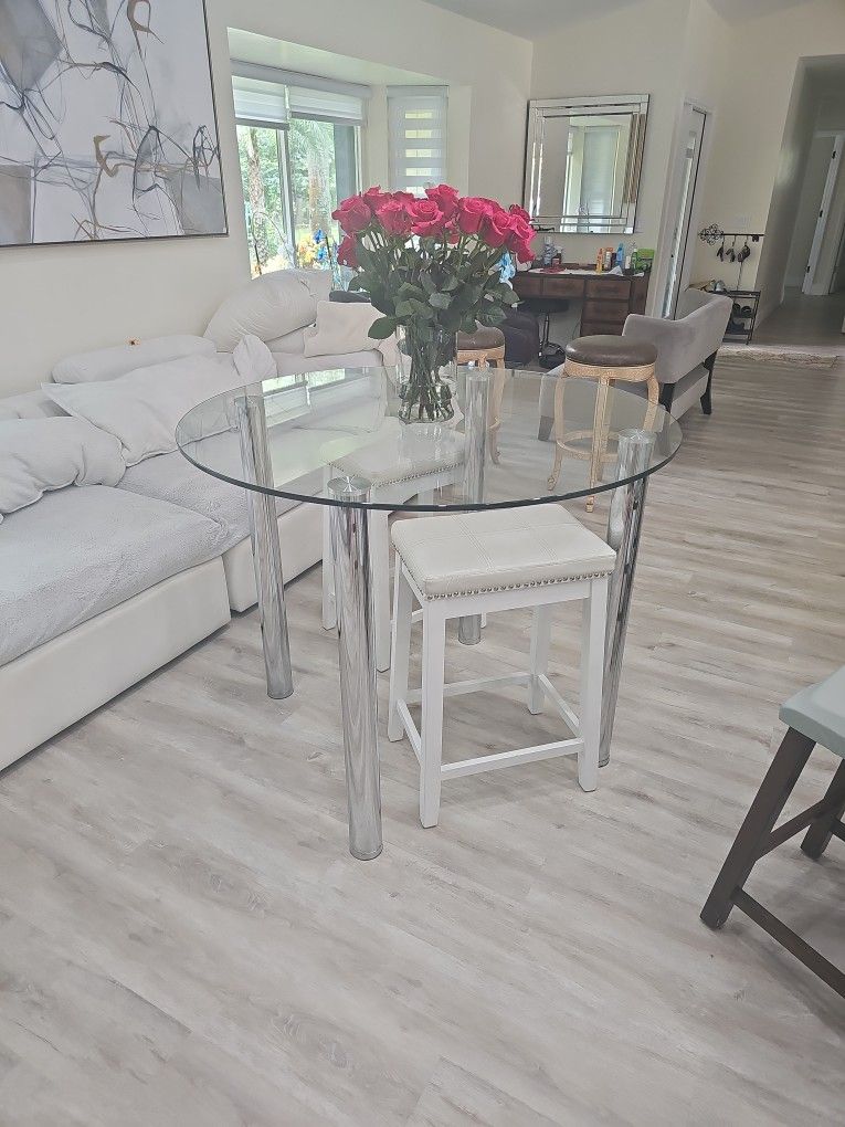 Tall Glass Table
