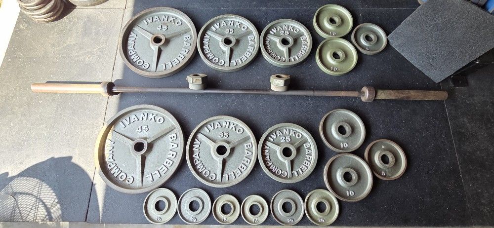 Ivanko Olympic Weight Set & OB-84 Barbell