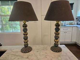 2 Ceramic SKULL Lamps!