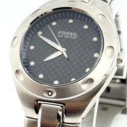 Fossil carbon fiber dial watch, 40mm size case, 6.5in size wrist bracelet 