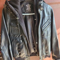 Decrum Hooded Women's leather Jacket