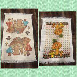 $35 both -  1970's Mushroom Cannon Hand Towel and Mushroom Towel with no labe