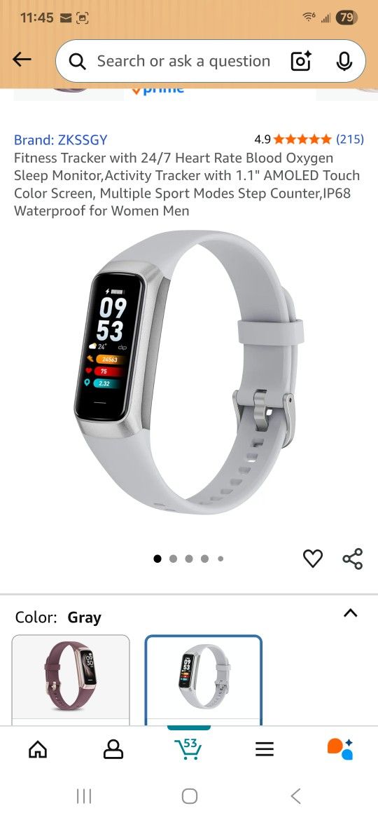 Fitness Tracker with 24/7 Heart Rate Blood Oxygen Sleep Monitor,Activity Tracker with 1.1" AMOLED Touch Color Screen, Multiple Sport Modes Step Counte