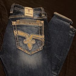 Mens Rock Revival Jeans Size 42 Straight Fit