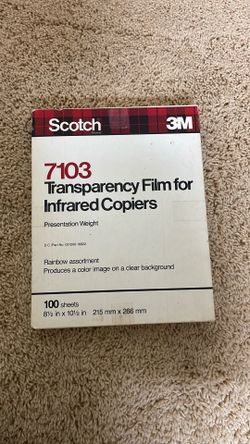 Scotch 3M 7103 Transparency Film Infrared copiers Letter Size, 100/Box
