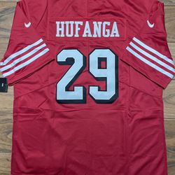 Talanoa Hufanga 29 Jersey 49ers White Retro Throwback Red Mens black Shade Medium Large XL  