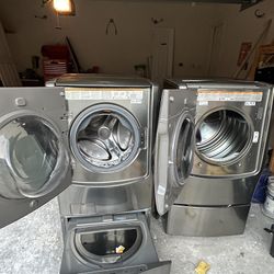 LG Mega Capacity Washer & Dryer Set + Sidekick – make an offer