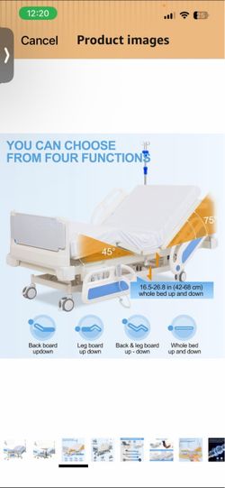 Electric Adjustable Hospital Bed with Side Rails