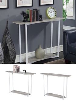 NIB Modern Grey/White Wooden Console Table