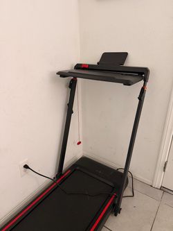Folding Treadmill with Desk and Phone Holder