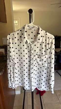 Fashion Nova Polka Dot Button-Up Blouse