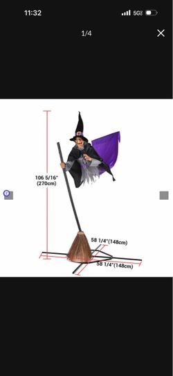 Large Halloween Flying Witch Decoration