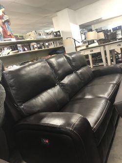 Zach Leather Power Sofa