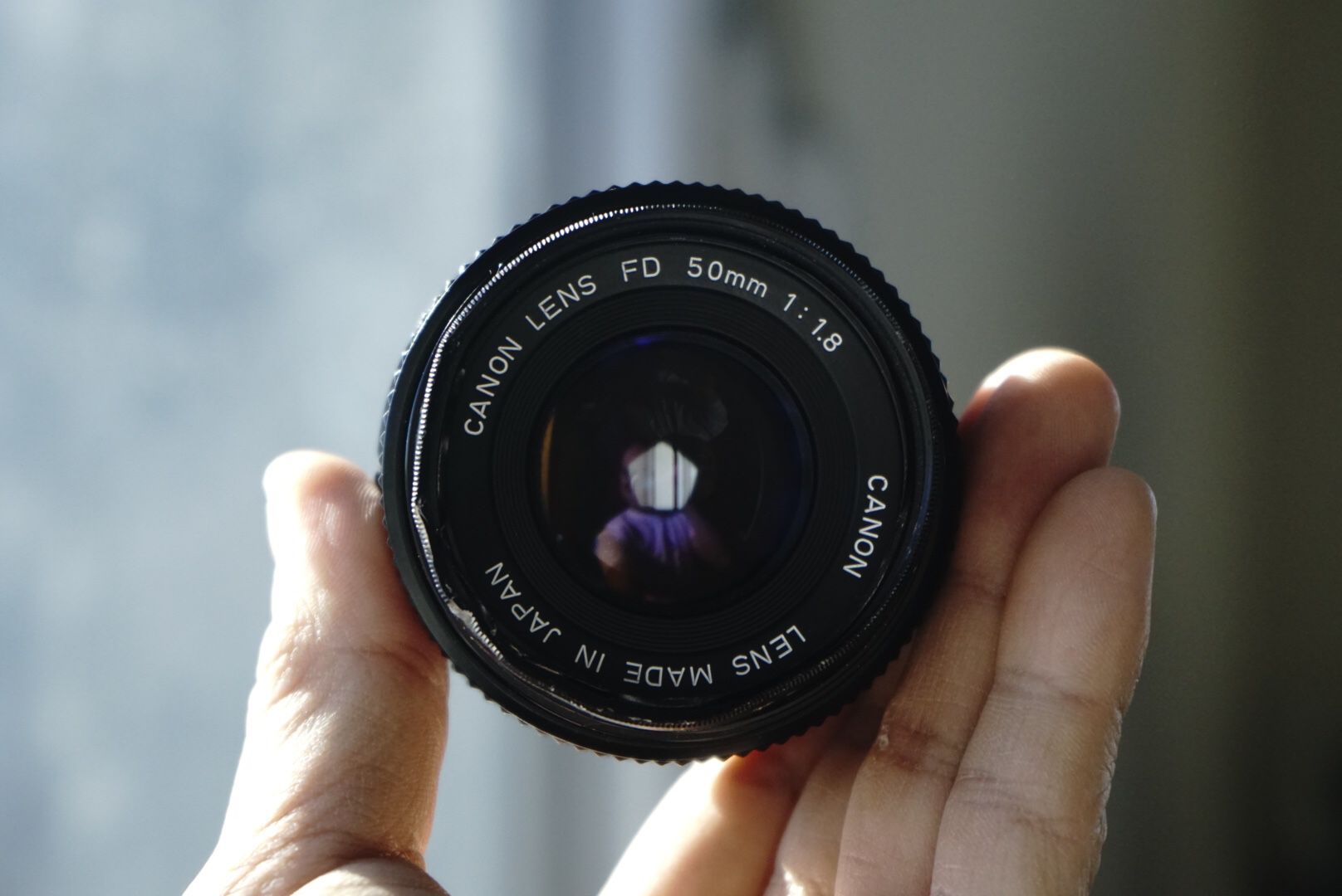 Canon 50mm f/1.8 FD film lens