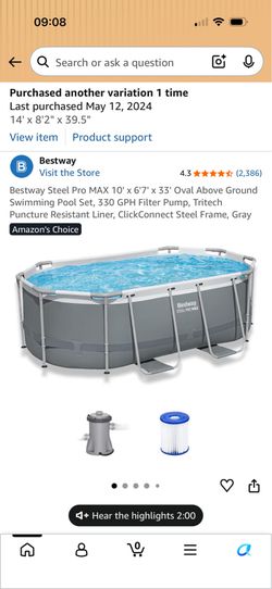 Above Ground Pool excludes Pool Liner
